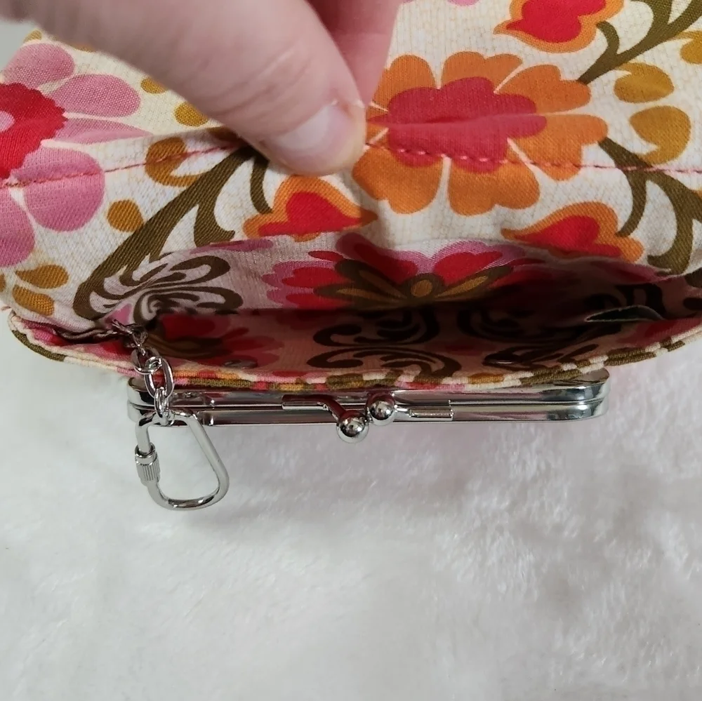 Vera Bradley Retired Folkloric Quilted One For The Money Wallet Coin Bag